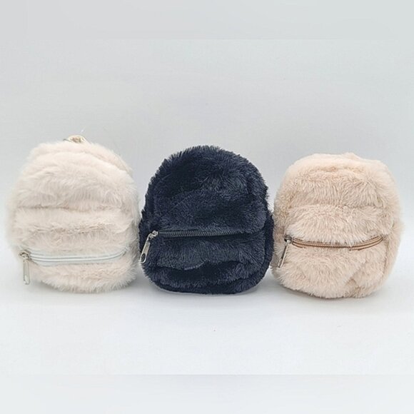 Mini Faux Fur Backpacks Bag Charms Set Of 3942 - Picture 1 of 11